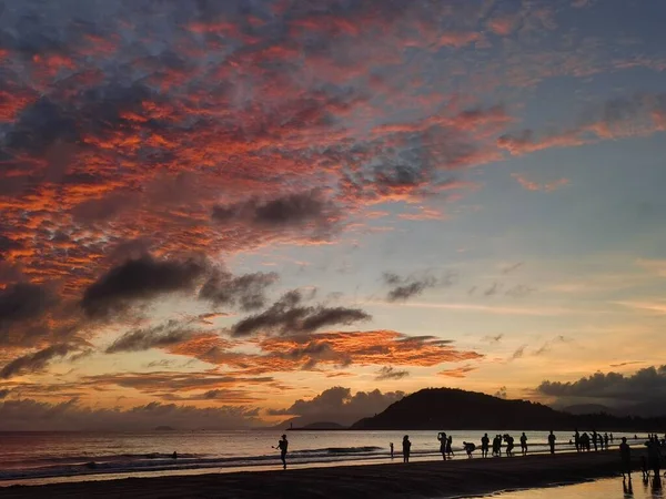 Beautiful Sunset Clouds Beach — Stock Photo, Image