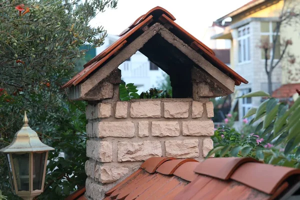 Krásný Detailní Pohled Kamennou Komínovou Troubu Grilování Chorvatsku — Stock fotografie