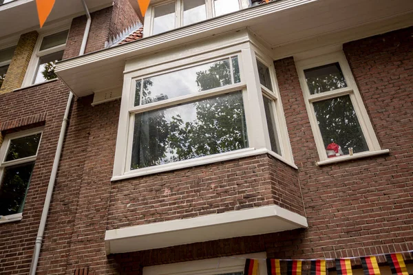 Viviendas Residenciales Capital Amsterdam Con Fachada Exterior Típico Estilo Holandés —  Fotos de Stock