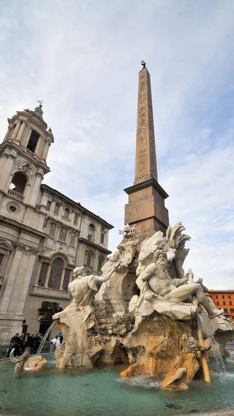 Fontana Dei Fiumi Piazza Navona Roma — Stockfoto