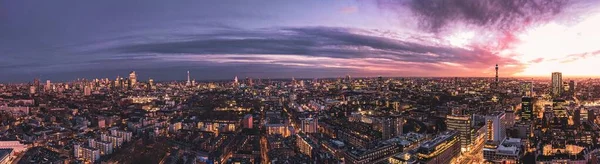 City London Epic Sunset Panorama Drone — Stock Photo, Image