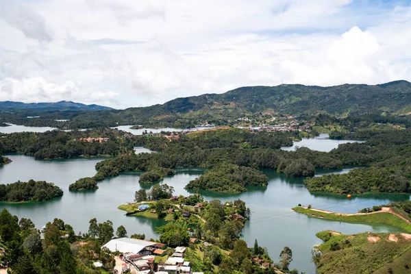 stock image The guatape view of many lakes rivers and reservoir