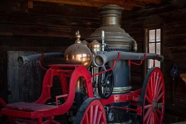 Detail Old Wooden Fire Truck Wild West Town — Stock Photo, Image