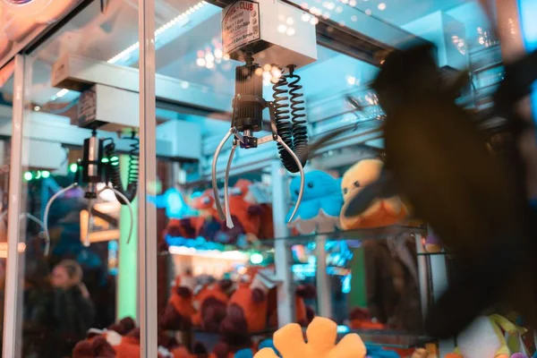 Mise Point Sélective Jeu Machine Griffes Dans Une Arcade — Photo