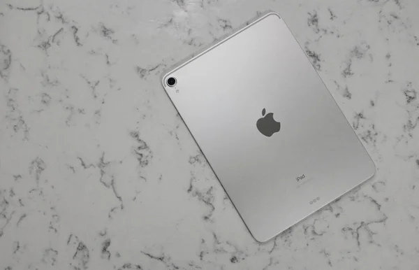 Various Angle Brand New Ipad Pro Inch Taken White Marble — Stock Photo, Image