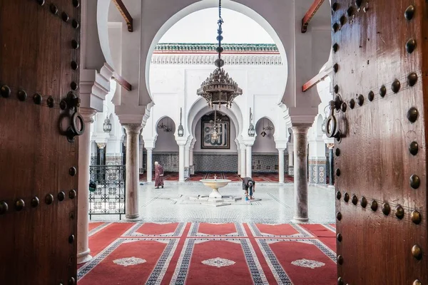 Wnętrze Meczetu Fez Maroko — Zdjęcie stockowe