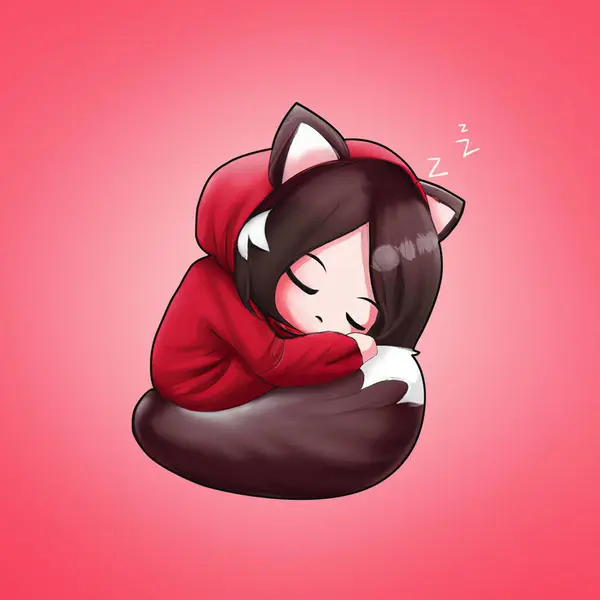 Een Illustratie Van Een Schattig Kat Meisje Karakter Dutten Houden — Stockfoto