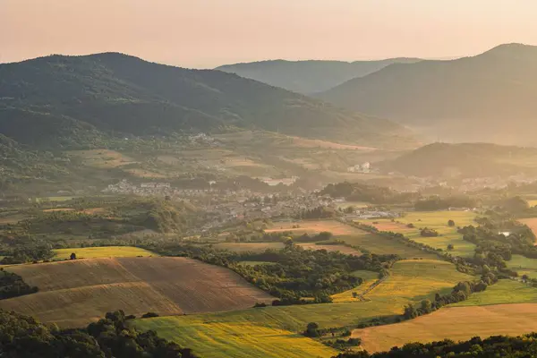 Uno Scatto Aereo Paesaggio Durante Alba Bulgaria — Foto Stock