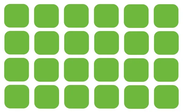 Een Illustratie Van Groene Vierkanten Met Afgeronde Hoeken Witte Achtergrond — Stockfoto