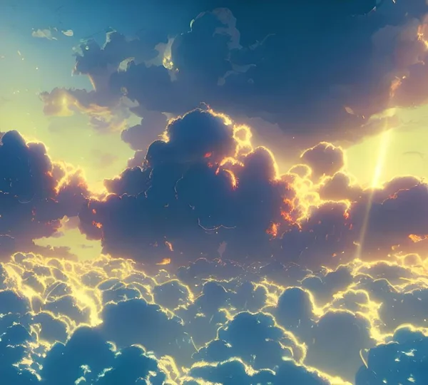 Ілюстрація Яскравого Сонця Хмар Охолоджених Тла Або Шпалер — стокове фото