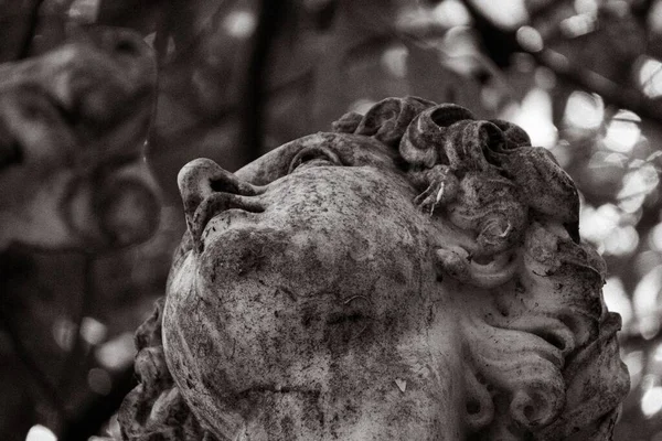 Сірий Знімок Дівчинки Скульптури Парку — стокове фото