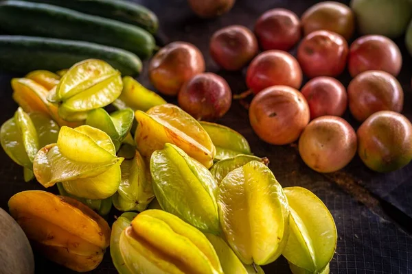 Owoce Sprzedaż Honiara Central Market Wyspach Salomona — Zdjęcie stockowe