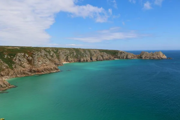 Ngiltere Nin Güneybatısındaki Cornwall Kayalık Bir Sahilinin Hava Görüntüsü — Stok fotoğraf