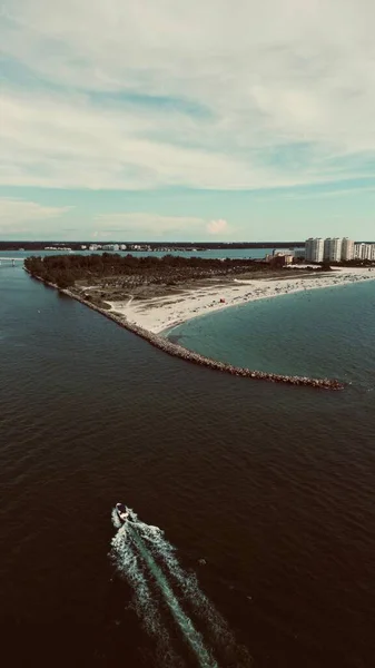 Вертикальний Вигляд Над Океаном Сенд Біч Клірвотер Флорида — стокове фото