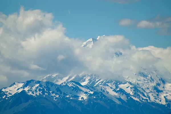Una Vista Ipnotizzante Delle Nuvole Sul Monte Cook Nuova Zelanda — Foto Stock