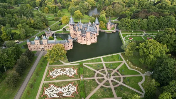 Μια Γραφική Θέα Drone Του Κάστρου Haar Ένα Όμορφο Μπροστινό — Φωτογραφία Αρχείου