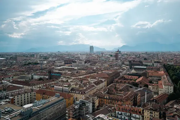 Antenn Stadsbild Turin Med Arkitektoniska Byggnader — Stockfoto
