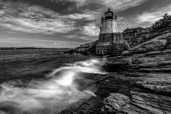 Vue Grise Phare Newport Rhode Island — Photo