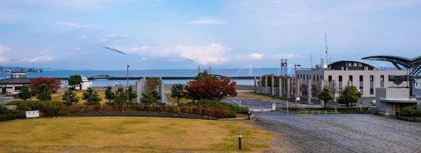 Una Vista Panorámica Del Puerto Otsu Lago Biwa Japón Después — Foto de Stock