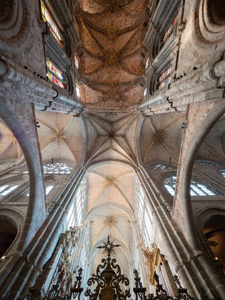 Vertical Low Angle Shot Interior Cathedral Avila Spain — Stock Photo, Image