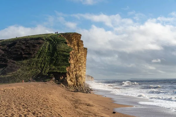 West Bay Dorset Ngiltere Deki Dramatik Güneşli Uçurumların Manzarası — Stok fotoğraf