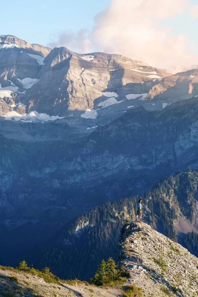 Plan Vertical Des Montagnes Étonnantes Suisse — Photo