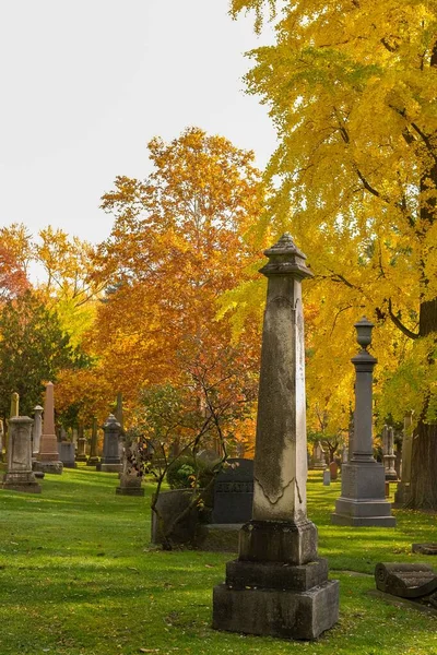 Cemitério Com Árvores Outono Ontário Canadá — Fotografia de Stock