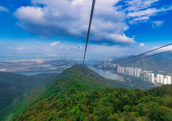 Hong Kong Daki Teleferiğin Görüntüsü Ngong Ping — Stok fotoğraf