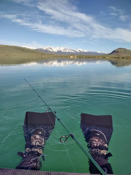 Fishing Rod Peaceful Lake — Stock Photo, Image