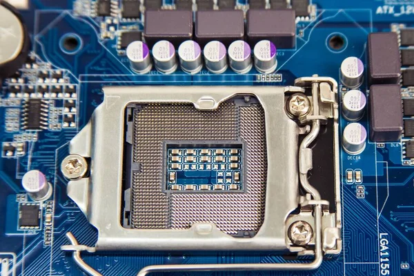 Closeup Shot Computer Motherboard — Stock Photo, Image