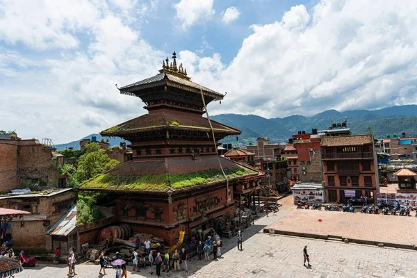 ネパールのバクタプルにあるBhairav Nath Mandir寺院の空中写真 — ストック写真