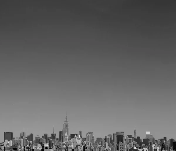 Una Hermosa Vista Panorámica Escala Grises Una Ciudad Nueva York — Foto de Stock