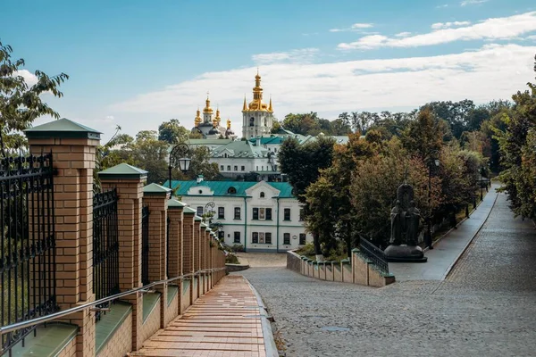 Kiev Pechersk Lavra Monastery Kyiv Blue Cloudy Sky — Stock Photo, Image
