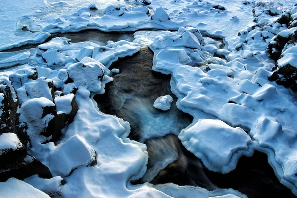 Primer Plano Rocas Congeladas Una Costa — Foto de Stock