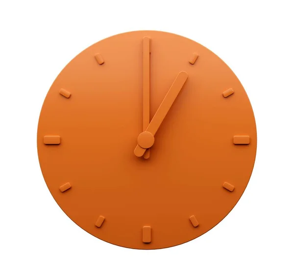 Belo Design Minimalista Relógio Laranja Mostrando Uma Hora Isolado Fundo — Fotografia de Stock