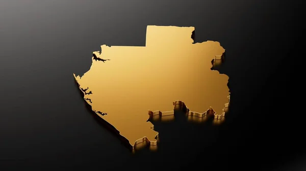 Renderelés Arany Extrudált Térkép Gabon Üres Fekete Háttér — Stock Fotó