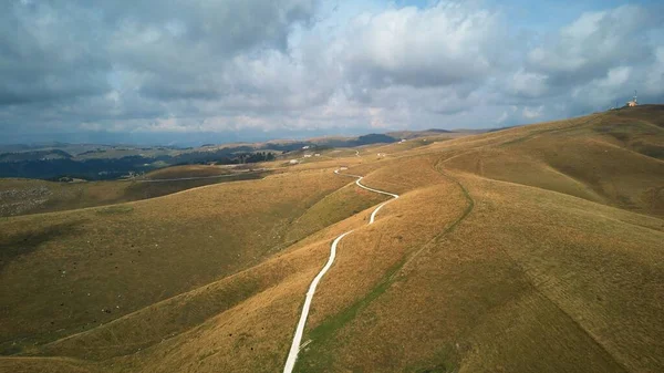Aerial View Trails Rural Hills Regional Natural Park Lessinia Veneto — Stock Photo, Image