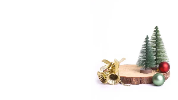 Ein Hintergrunddesign Mit Weihnachtsschmuck Und Kerzen — Stockfoto
