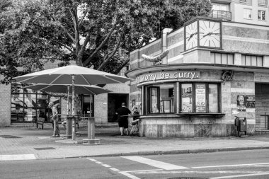 Halle an der Saale, Saksonya-Anhalt, Almanya 'da bir büfe.