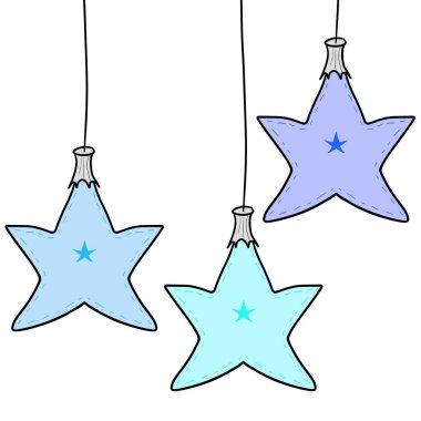 Beyaz arka planda bayram konsepti üzerine renkli Noel süsleri.