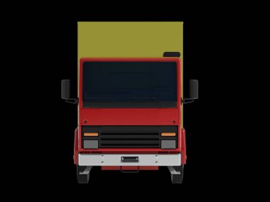 Kamyon nakliye aracı, beyaz arkaplanda 3d görüntü izole etti