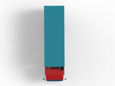 Kamyon nakliye aracı, beyaz arkaplanda 3d görüntü izole etti