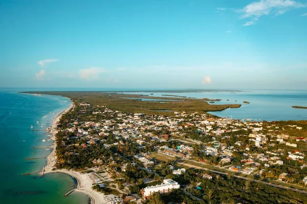Μια Θέα Του Άνετου Νησιού Από Isla Holbox Quintana Roo — Φωτογραφία Αρχείου