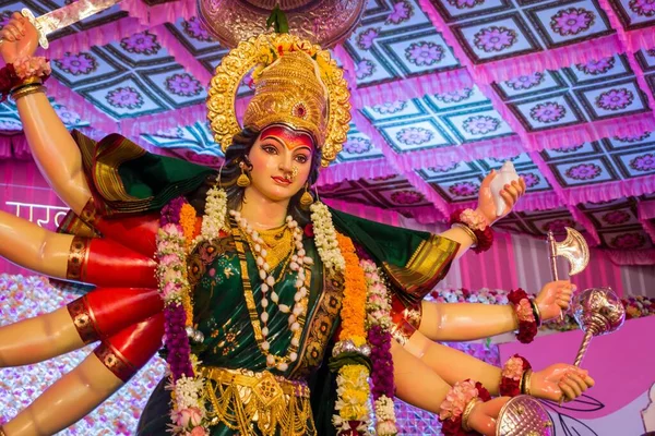 Vacker Idol Maa Durga Som Dyrkas Mandal Mumbai För Navratri — Stockfoto