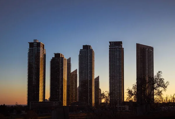 Toronto Kanada Günbatımında Modern Binaların Güzel Manzarası — Stok fotoğraf