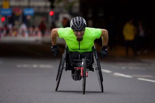 Male Paraplegic Competing 23Rd Mile London Marathon 2022 — Stock Photo, Image