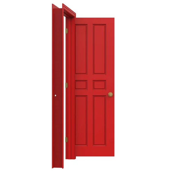 Відкриті Ізольовані Червоні Міжкімнатні Двері Закриті Ілюстрація Рендерингу — стокове фото