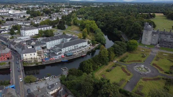 stock image An aerial view of cityscape Kilkenny surrounded by buildings