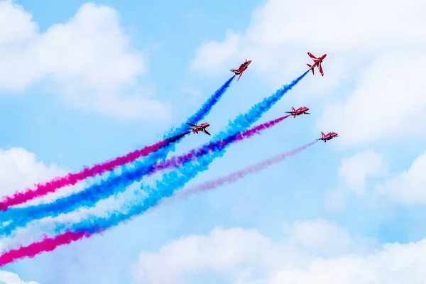 Red Arrow Aerobatic Team Riat Airshow Fairford Inglaterra Reino Unido — Fotografia de Stock