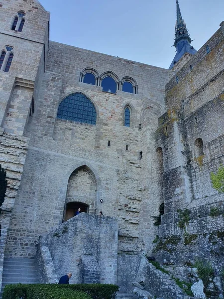 Stone Wall Entrance Mont Saint Michel Normandy France — Stock Photo, Image